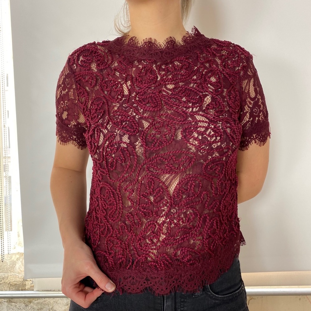 NWT Zara Lace Top with Detailing | Size M